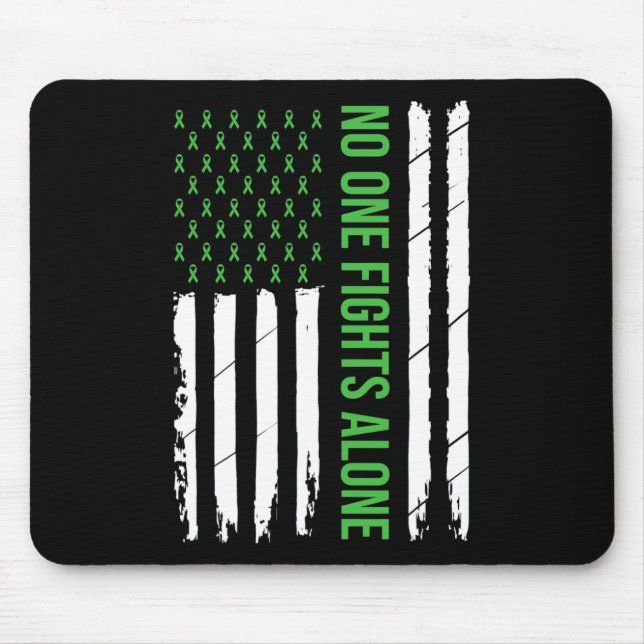 Mental Health Awareness Green Ribbon  Mouse Mat (Front)