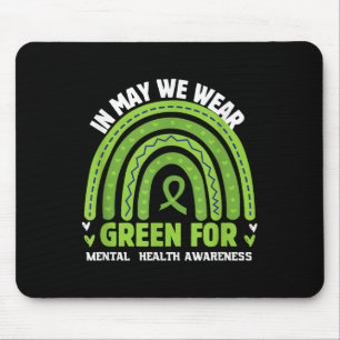 Mental Health Awareness Green Ribbon Mouse Mat
