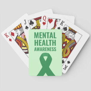 Mental Health Awareness Green Ribbon Playing Cards