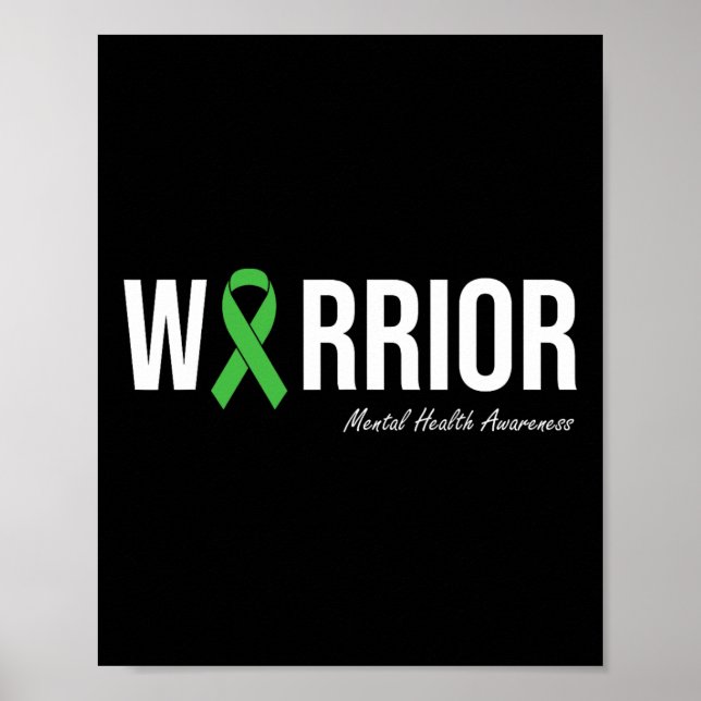 Mental Health Awareness Green Ribbon  Poster (Front)