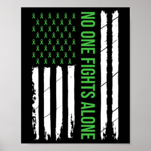 Mental Health Awareness Green Ribbon  Poster