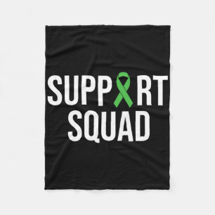 Mental Health Awareness Green Ribbon Support Squad Fleece Blanket