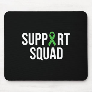 Mental Health Awareness Green Ribbon Support Squad Mouse Mat