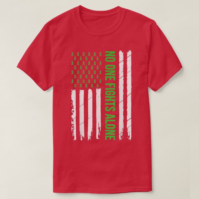 Mental Health Awareness Green Ribbon  T-Shirt (Design Front)