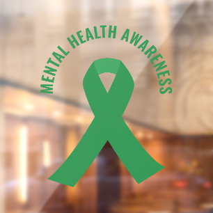 Mental Health Awareness Green Ribbon Window Cling
