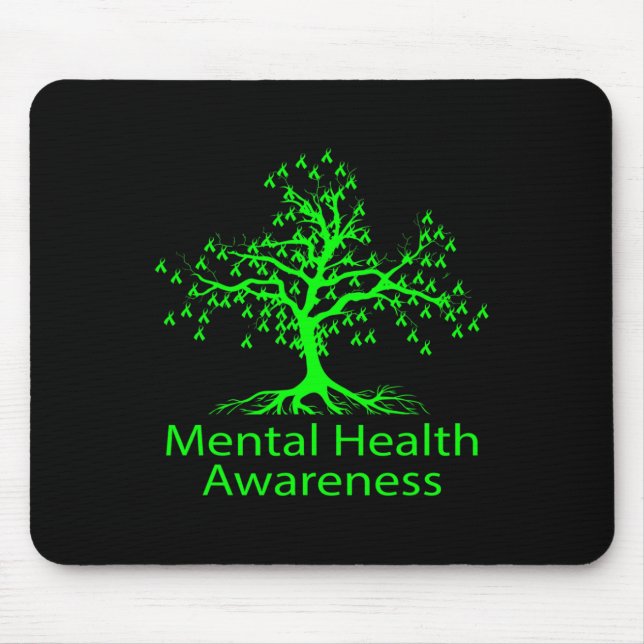 Mental Health Awareness Green Tree Mental Health A Mouse Mat (Front)