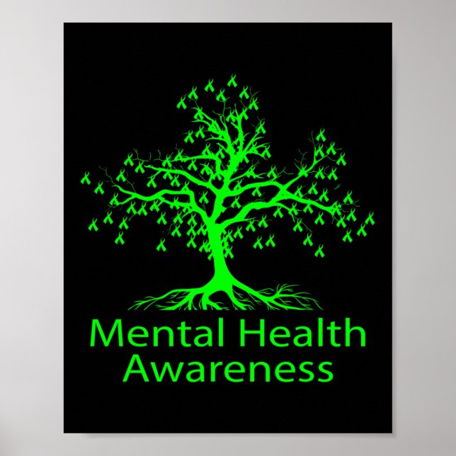 Mental Health Awareness Green Tree Mental Health A Poster (Front)