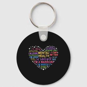 Mental Health Awareness Heart Key Ring