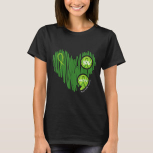 Mental Health Awareness Heart Wear Green For Menta T-Shirt