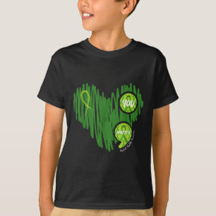 Mental Health Awareness Heart Wear Green For Menta T-Shirt