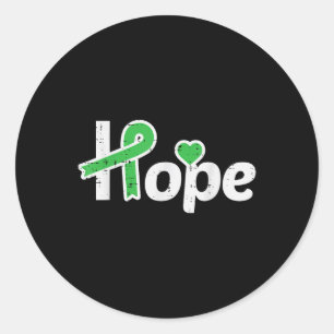 Mental Health Awareness Hope Green Ribbon Women Ki Classic Round Sticker