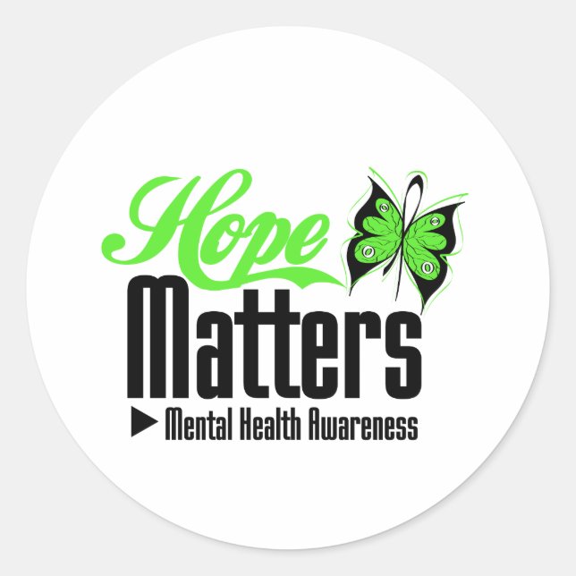 Mental Health Awareness Hope Matters Classic Round Sticker (Front)