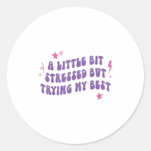 Mental Health Awareness I Little Bit Stressed Brai Classic Round Sticker