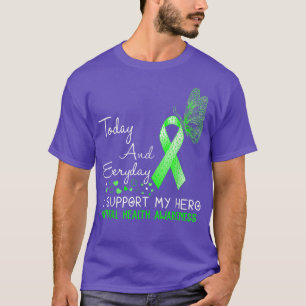 Mental Health Awareness I Support My Hero Butterfl T-Shirt