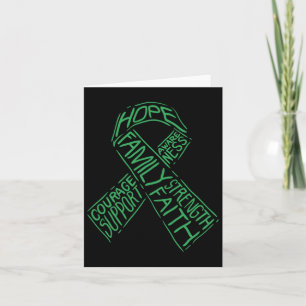 Mental Health Awareness Illness Green Ribbon Words Card
