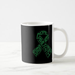 Mental Health Awareness Illness Green Ribbon Words Coffee Mug