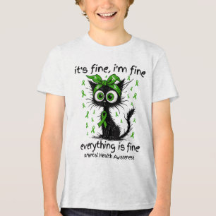 Mental Health Awareness Its Fine Im Fine Everythin Tri-Blend Shirt