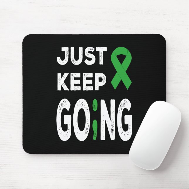 Mental Health Awareness Just Keep Going Mouse Mat (With Mouse)