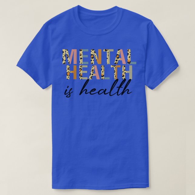 Mental Health Awareness Leopard Graphic Pastel Col T-Shirt (Design Front)