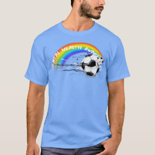 Mental Health Awareness Lgbtq Soccer Rainbow Pride T-Shirt
