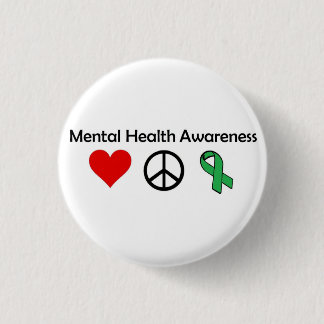 Mental Health Awareness - Love, Peace, Awareness 3 Cm Round Badge