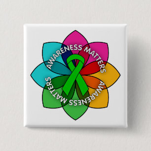 Mental Health Awareness Matters Petals 15 Cm Square Badge
