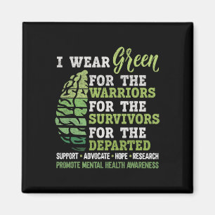 Mental Health Awareness Matters Support I Wear Gre Magnet