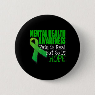 Mental Health Awareness  Mental Health Ribbon 6 Cm Round Badge