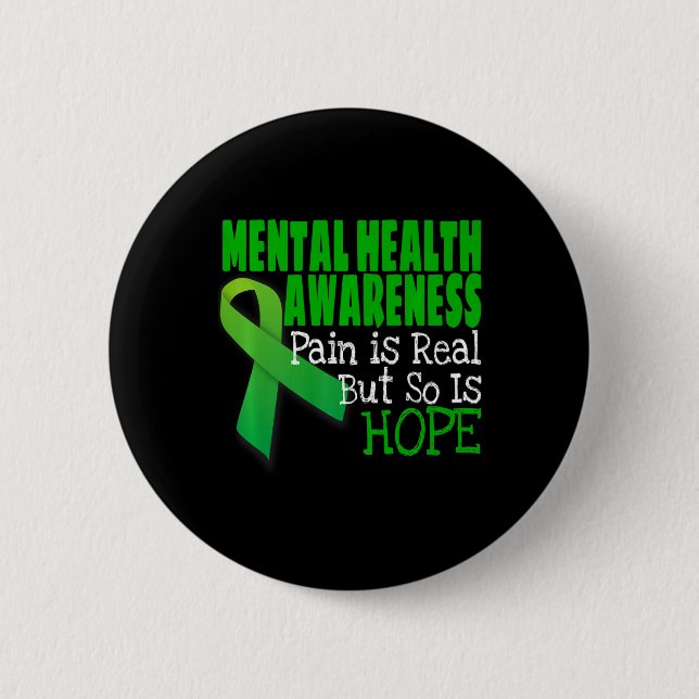 Mental Health Awareness  Mental Health Ribbon 6 Cm Round Badge (Front)