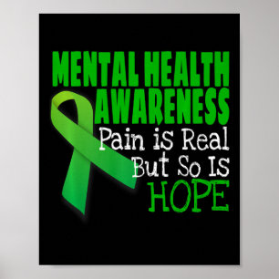 Mental Health Awareness Mental Health Ribbon Poster