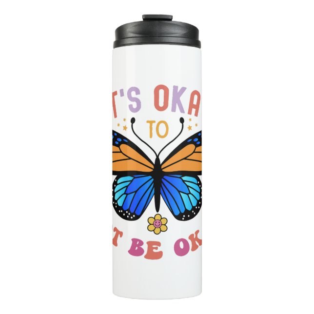 Mental Health Awareness Monarch Butterfly Thermal Tumbler (Front)