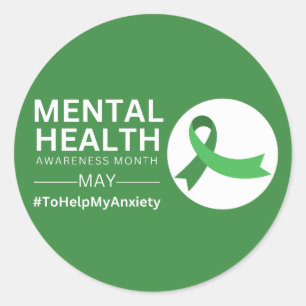Mental Health Awareness Month 2023   Anxiety Classic Round Sticker