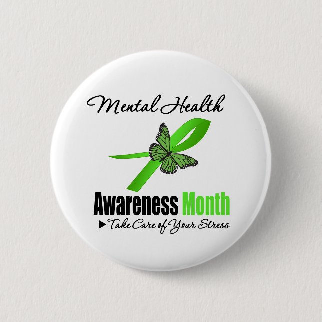 Mental Health Awareness Month 6 Cm Round Badge (Front)