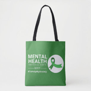Mental Health Awareness Month    Anxiety Tote Bag