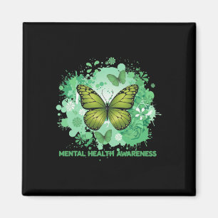 Mental Health Awareness Month Bloom Anyway Green M Magnet