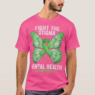 Mental Health Awareness Month Butterfly Light Gree T-Shirt