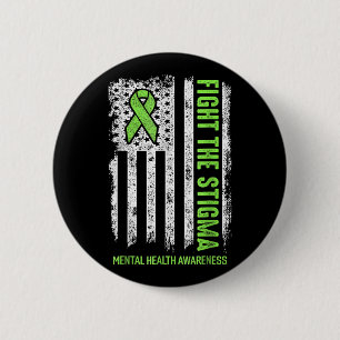 Mental Health Awareness Month Fight The Stigma Men 6 Cm Round Badge