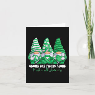 Mental Health Awareness Month Green Ribbon Gnomies Card