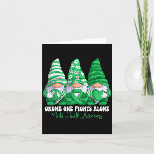 Mental Health Awareness Month Green Ribbon Gnomies Card