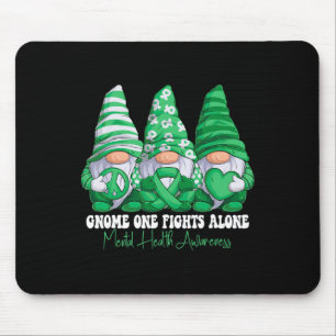 Mental Health Awareness Month Green Ribbon Gnomies Mouse Mat