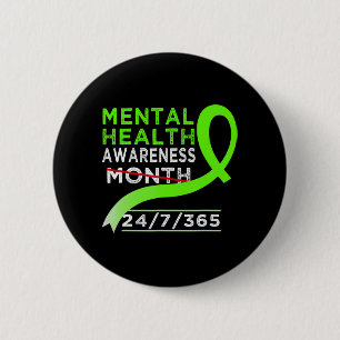 Mental Health Awareness Month Of May Fight The Sti 6 Cm Round Badge