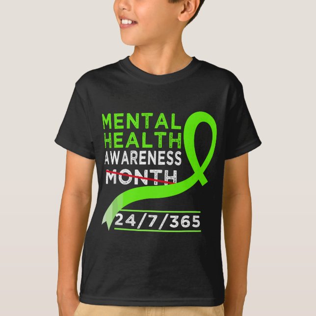 Mental Health Awareness Month Of May Fight The Sti T-Shirt (Front)