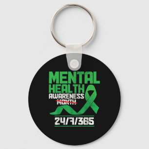 Mental Health Awareness Month S Green Ribbon Key Ring