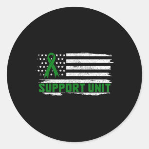 Mental Health Awareness Month Support Unit Green R Classic Round Sticker