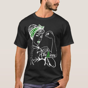 Mental Health Awareness Month Woman Green Ribbon B T-Shirt