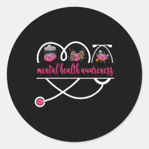 Mental Health Awareness Nurse Psychiatric Rn Pmhnp Classic Round Sticker