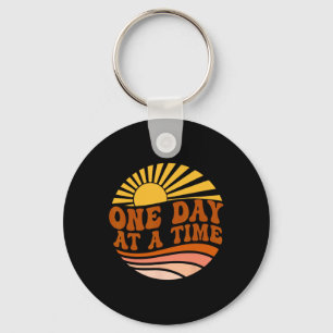 Mental Health Awareness One Day At A Time Retro Su Key Ring