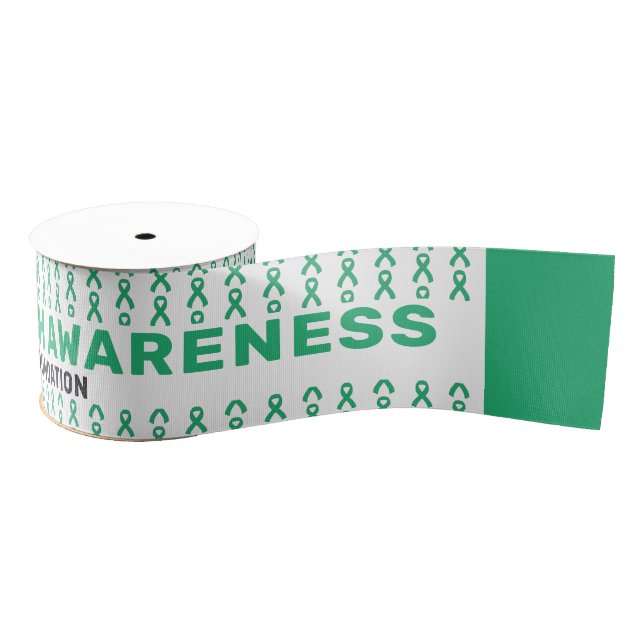 Mental Health Awareness Pattern Ribbon Grosgrain Ribbon (Spool)