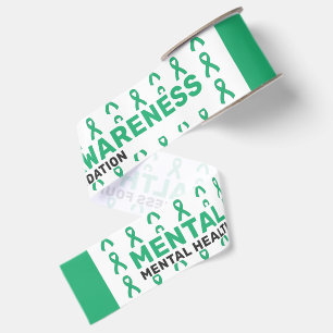 Mental Health Awareness Pattern Ribbon Grosgrain Ribbon