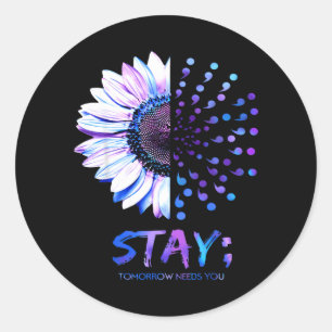 Mental Health Awareness Prevention Month Design Classic Round Sticker